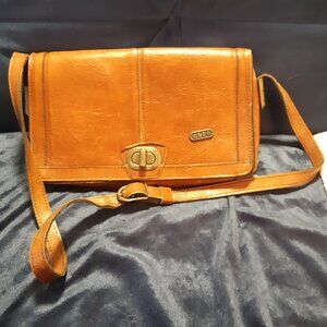 Vintage ALDO Leather Shoulder Bag - Genuine Cognac Leather - Heritage Style